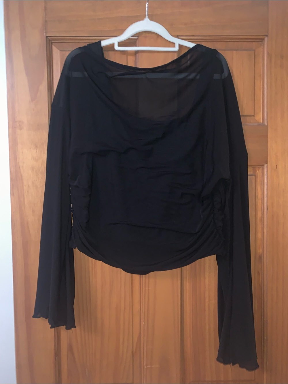 ‼️SUMMER SALE ‼️ Black Long-Sleeve Draped Women’s Top